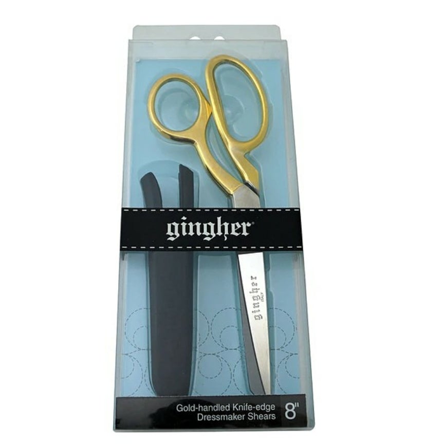 Scissors * Gingher 8 inch Knife Edge Gold Handled Dressmakers