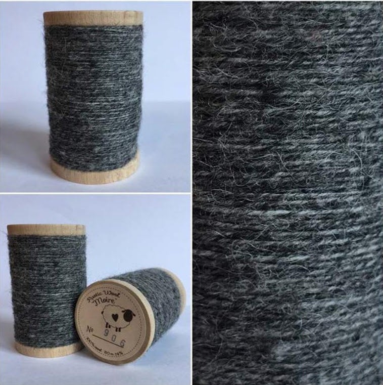 Wool Embroidery Thread 100% Wool Thread Rustic Wool Thread Moire Wool Thread  Colorful Thread Thread on a Wooden Spool Colorful 